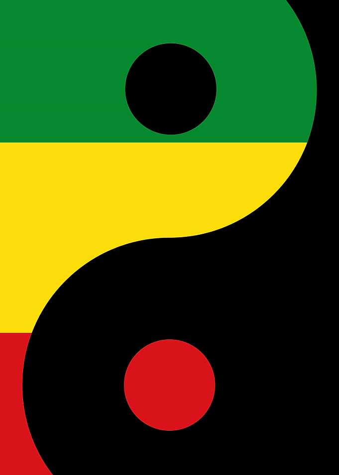Rastafarian Yin Yang Symbol