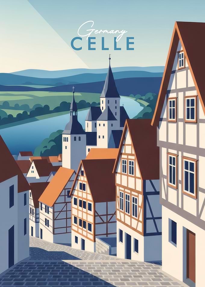 Vintage Travel Poster of Celle Germany