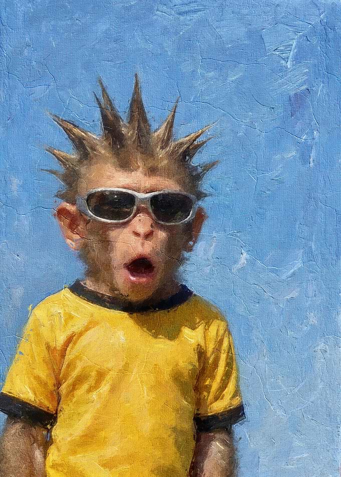 Cool Monkey with Spiky Hair