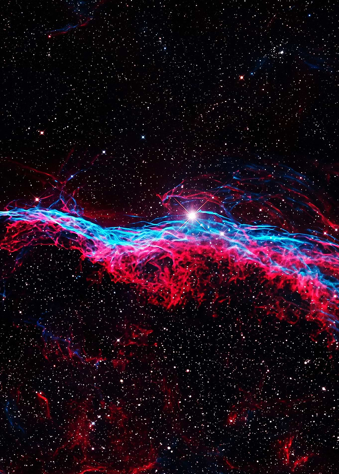 Vibrant Veil Nebula Cosmic View