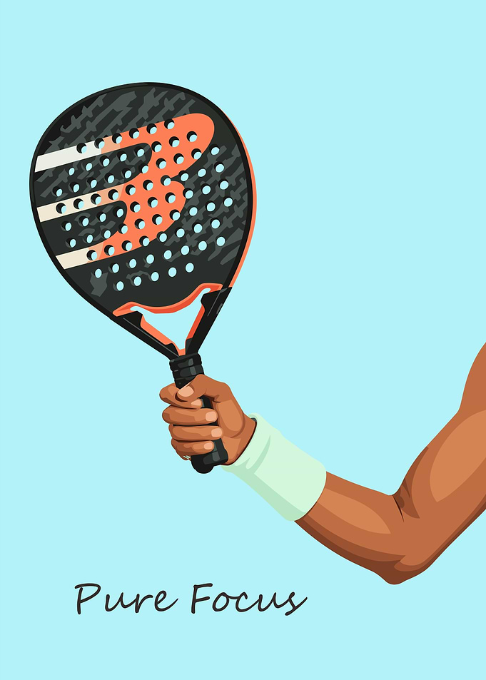 Padel Racket Hand Illustration