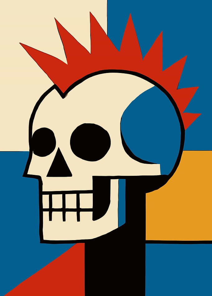 Punk Rock Skull Pop Art