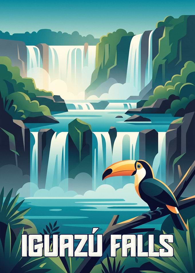 Iguazu Falls Travel Poster