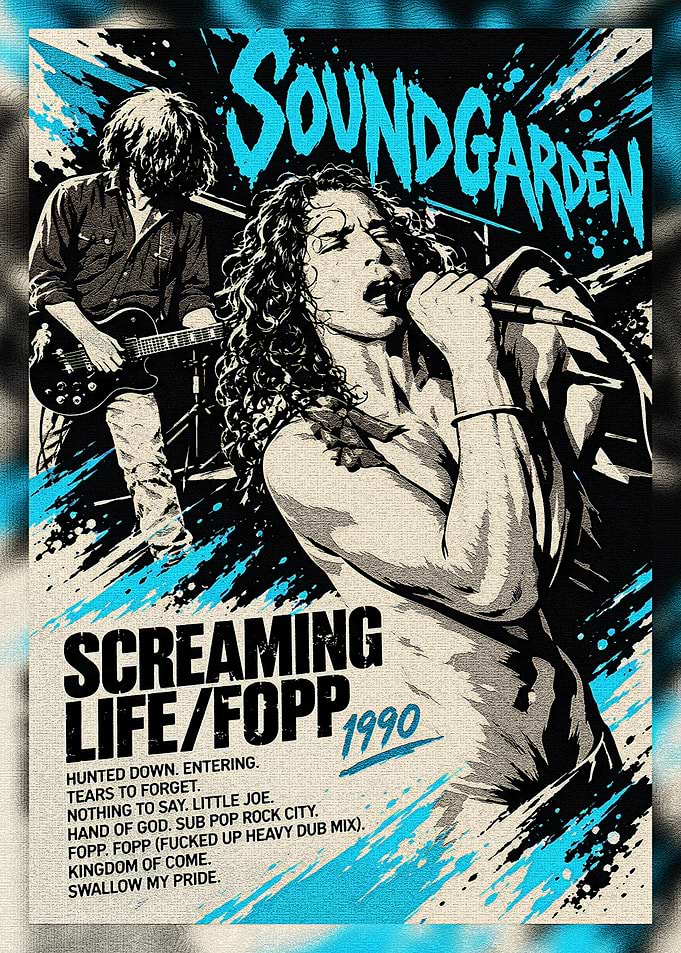 Soundgarden Screaming Life Fopp 1990 Poster