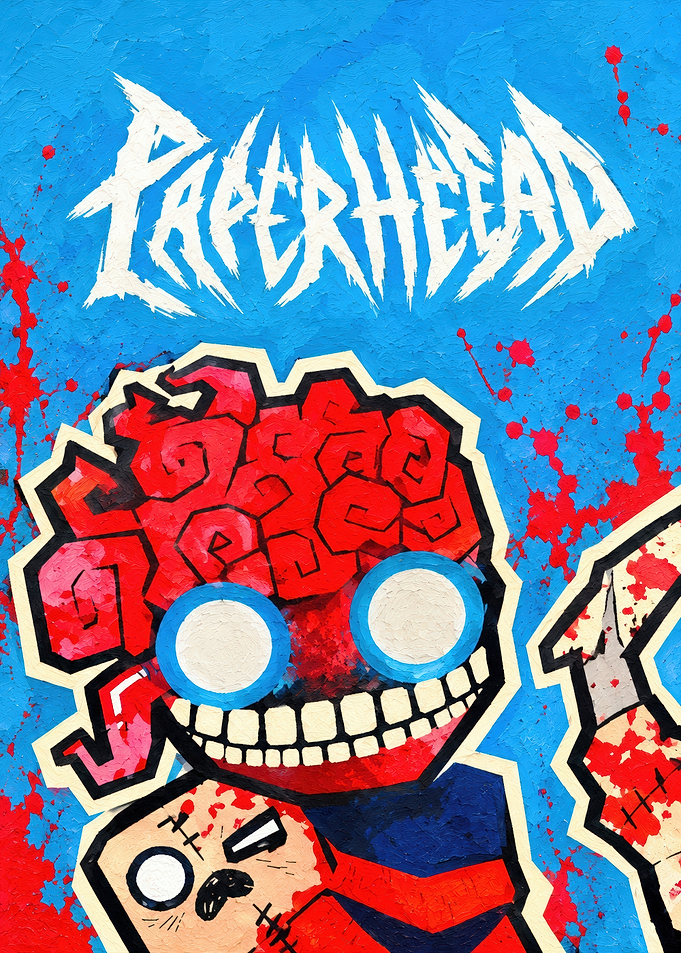 Paperhead Horror Art Poster