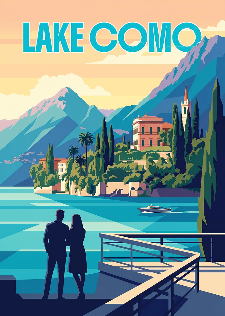 Lake Como Travel Poster