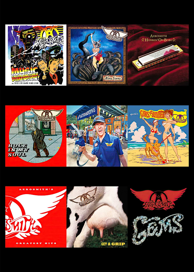Aerosmith Album Cover Collage