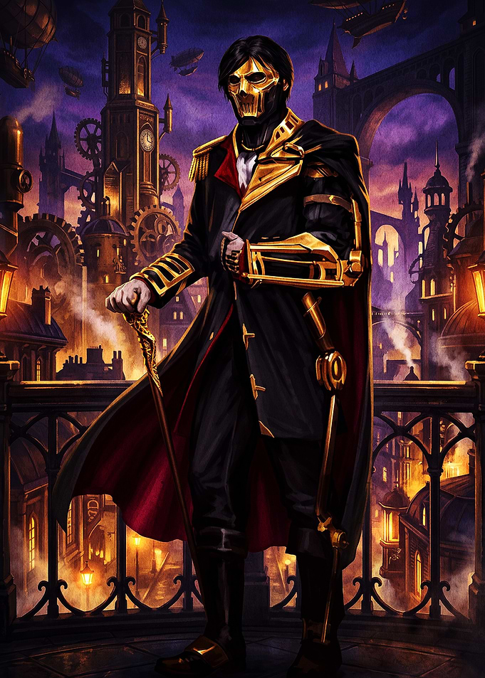 Steampunk Gentleman with Golden Mask