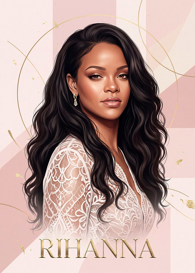 Elegant Portrait of Rihanna