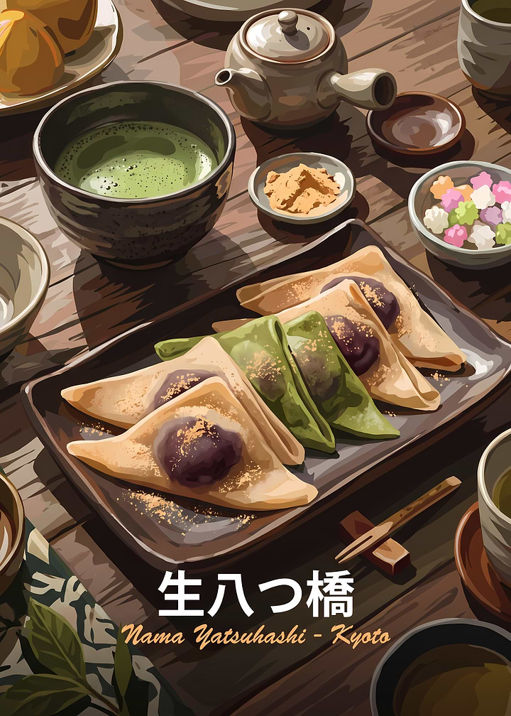 Traditional Nama Yatsuhashi Kyoto Dessert