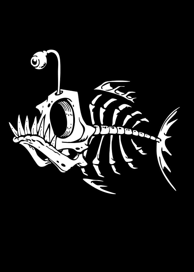 Skeletal Anglerfish Illustration