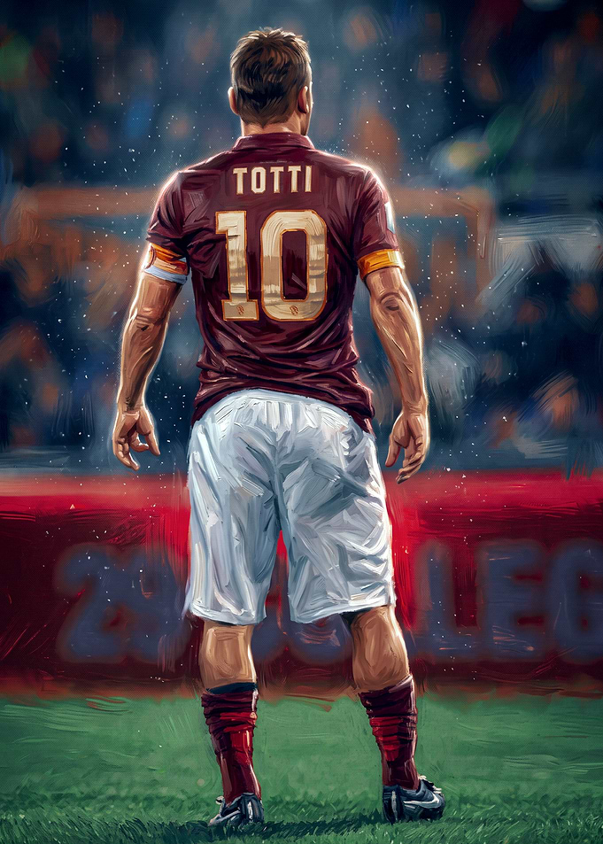 Francesco Totti AS Roma Football Poster