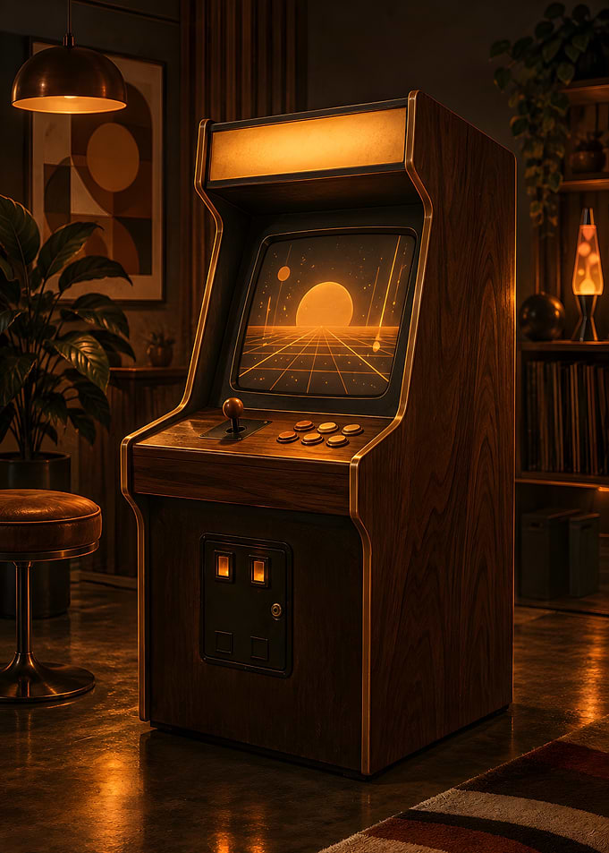 Arcade Cabinet – Moody Retro Gaming Room Art