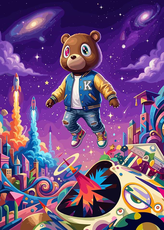 Kanye West Graduation Bear Space Art