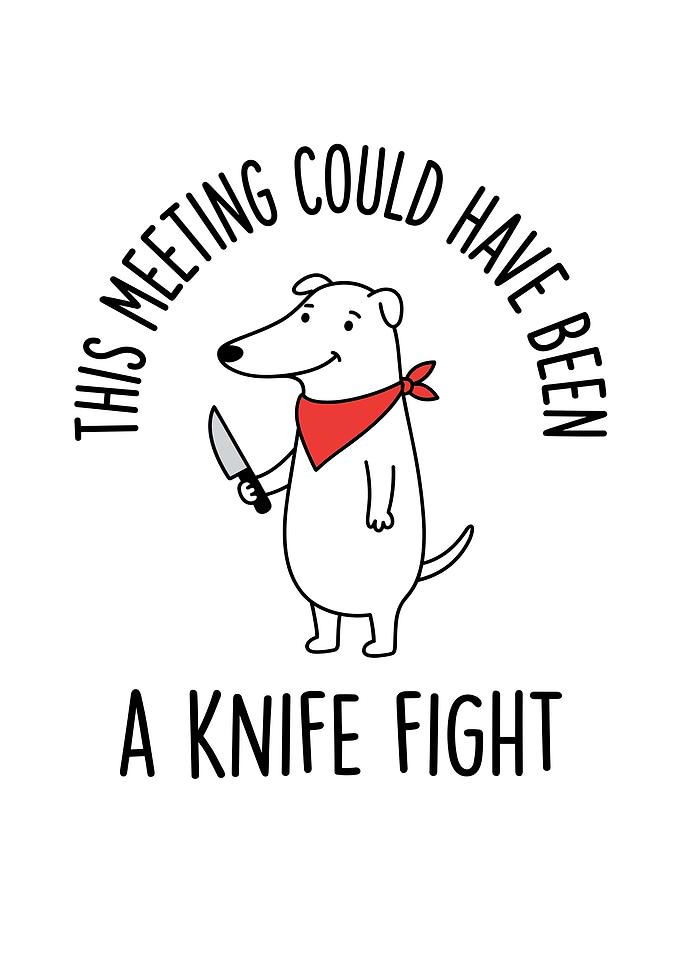 Funny Dog With Knife Illustration