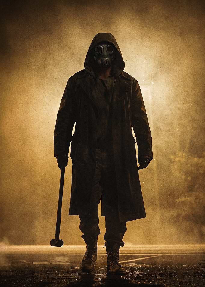 Gas Mask Survivor Dark Art Poster