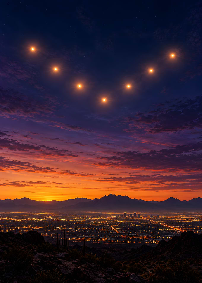 Phoenix Lights V-Shaped Formation Sunset