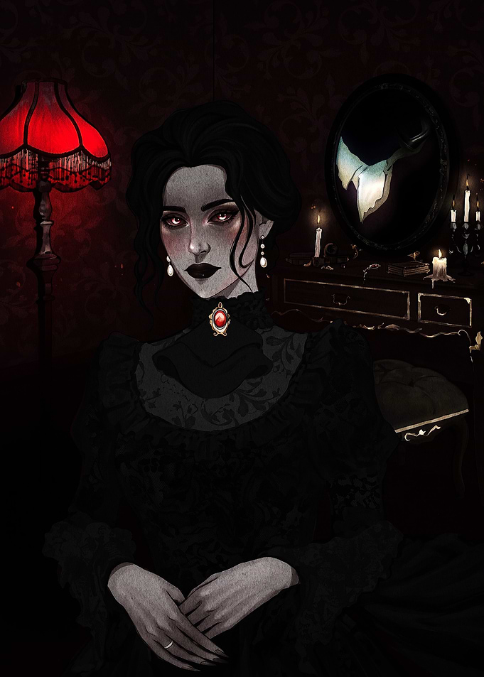Gothic Victorian Vampire Lady Portrait