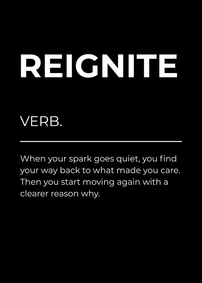 Reignite Definition Poster – Passion, Motivation & Fresh Start Mindset