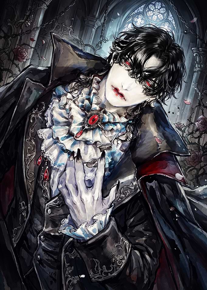 Elegant Gothic Vampire Portrait