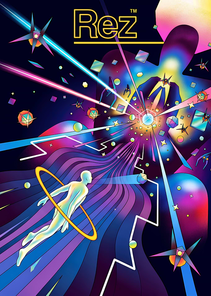 Rez Video Game Poster Art