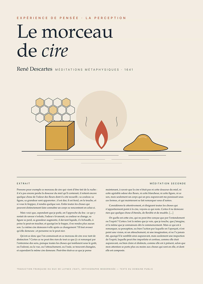 Descartes Wax Piece Philosophical Poster