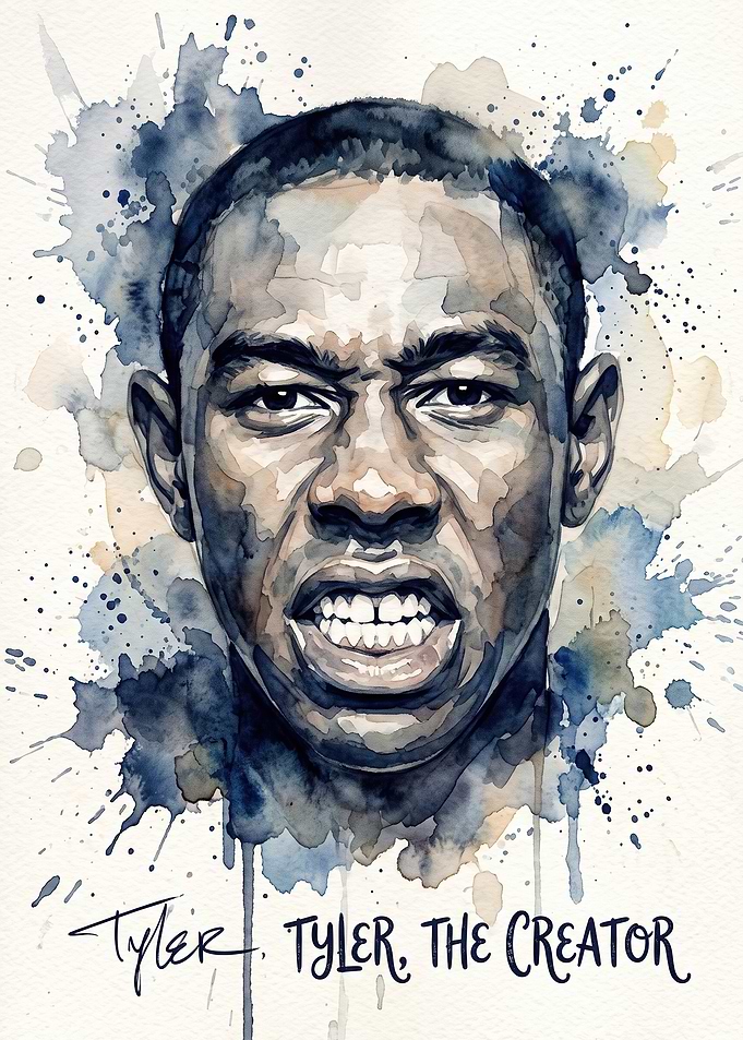 Tyler, the Creator Watercolor Portrait