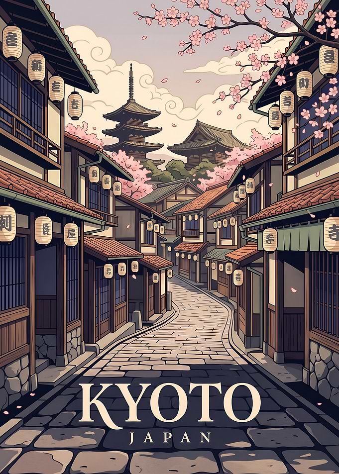 Kyoto Japan Cherry Blossom Street