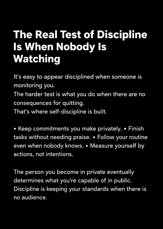 The Real Test of Discipline Quote