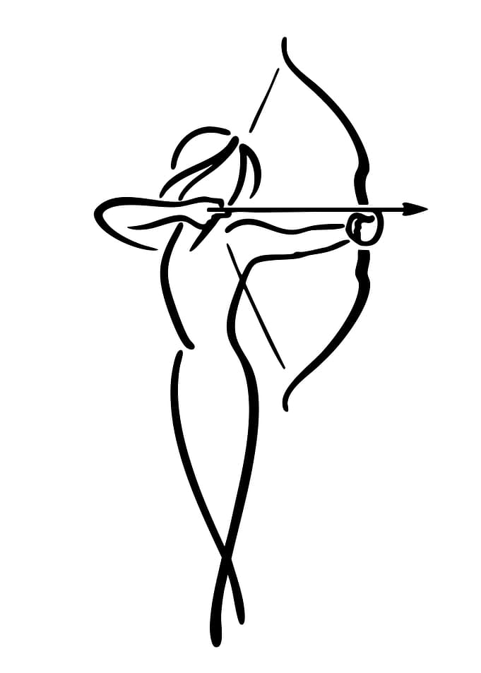 Minimalist Sagittarius Zodiac Archer Line Art