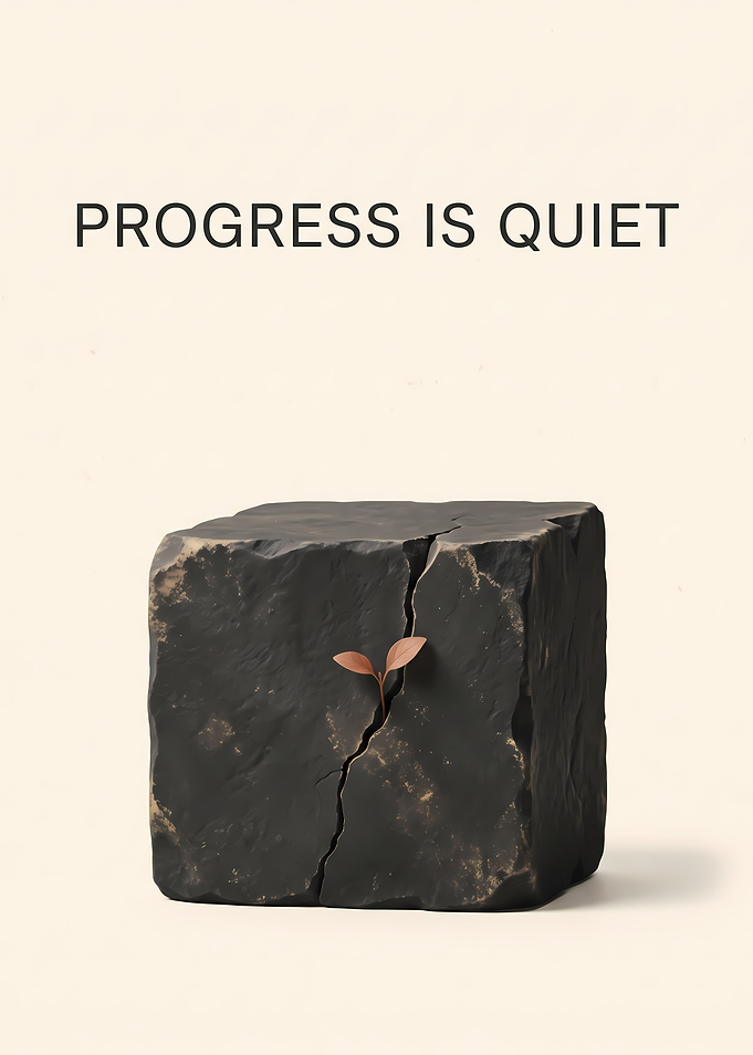 Progress Is Quiet Minimalist Poster