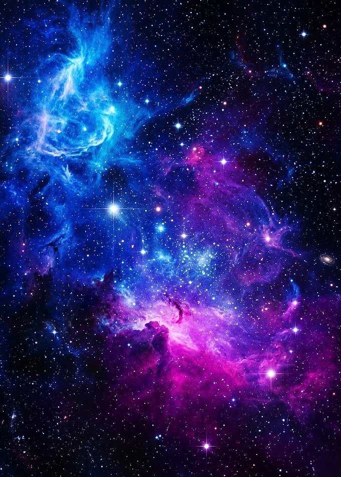 Vibrant Blue and Purple Nebula