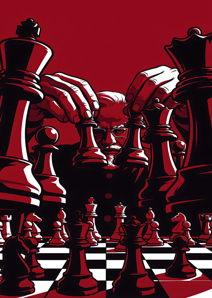Grandmaster Chess Strategist Illustration