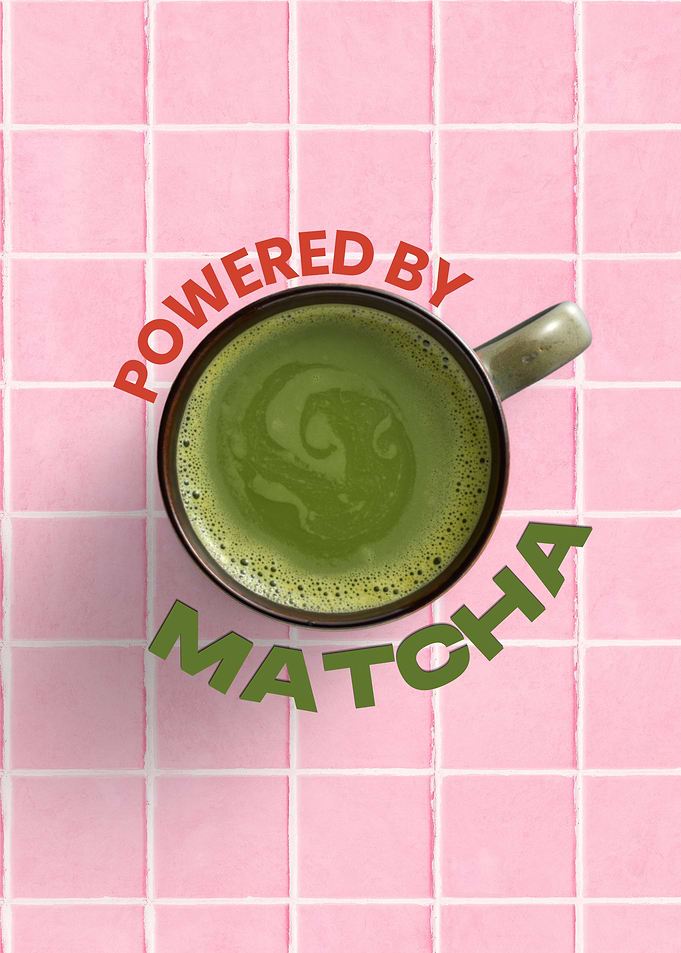 Powered by Matcha Green Illustration