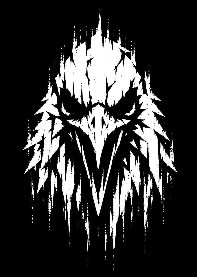 Gritty Distressed Eagle Head Graphic