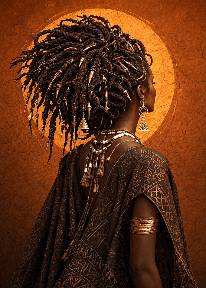 Regal African Woman with Ornate Jewelry