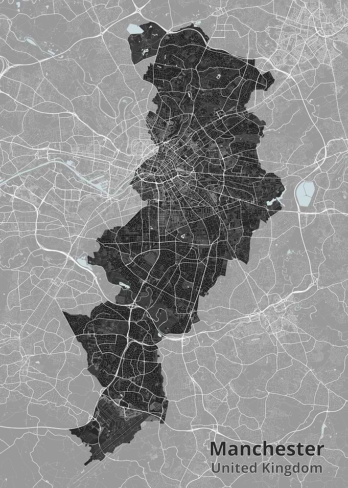 Manchester City Map Print