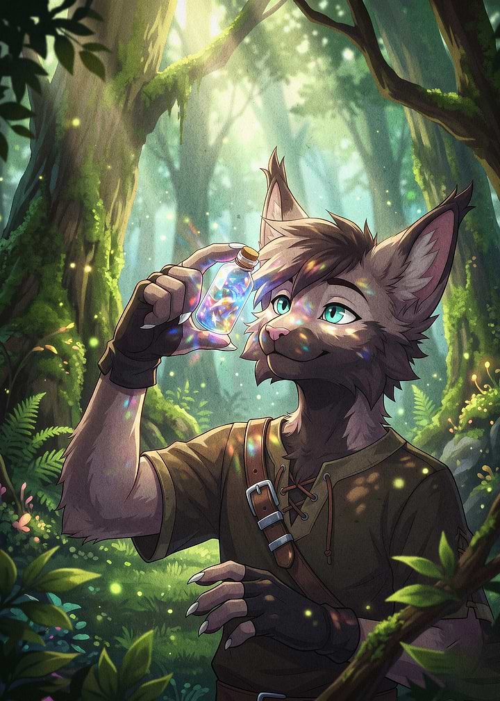 Cat Adventurer Fantasy Poster