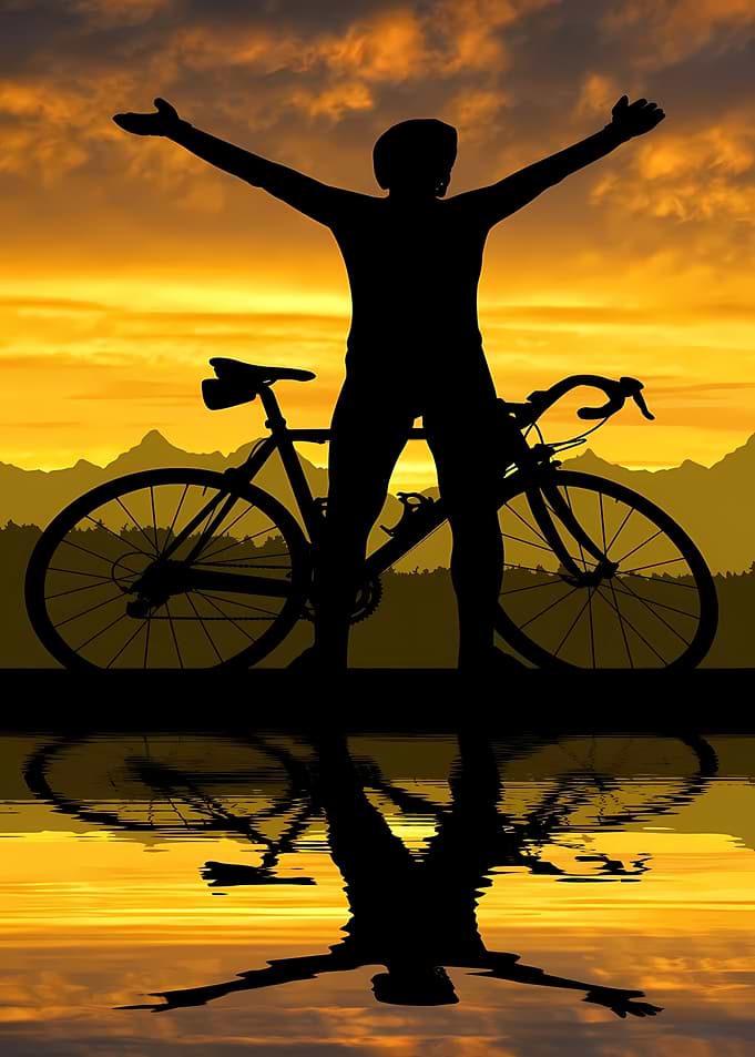 Cyclist Silhouette at Sunset
