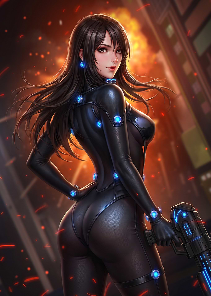 Gantz Style Sci-Fi Female Warrior