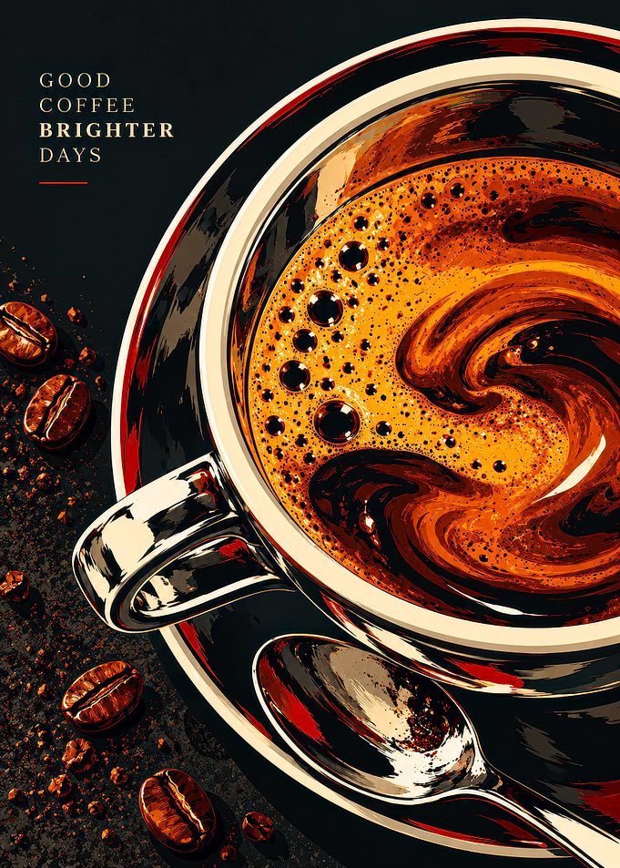 Good Coffee Brighter Days Poster