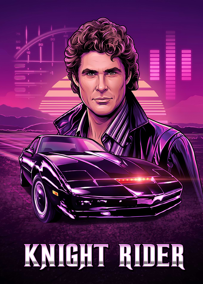 Knight Rider Synthwave Poster
