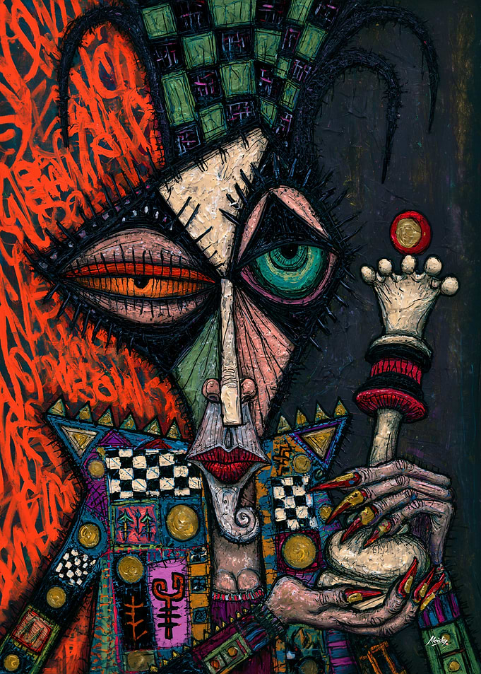 Scepter Jester - Grotesque Surreal Portrait