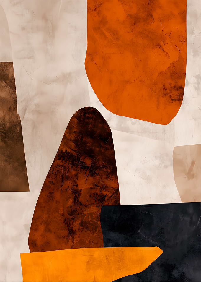 Abstract Earth Tone Geometric Composition