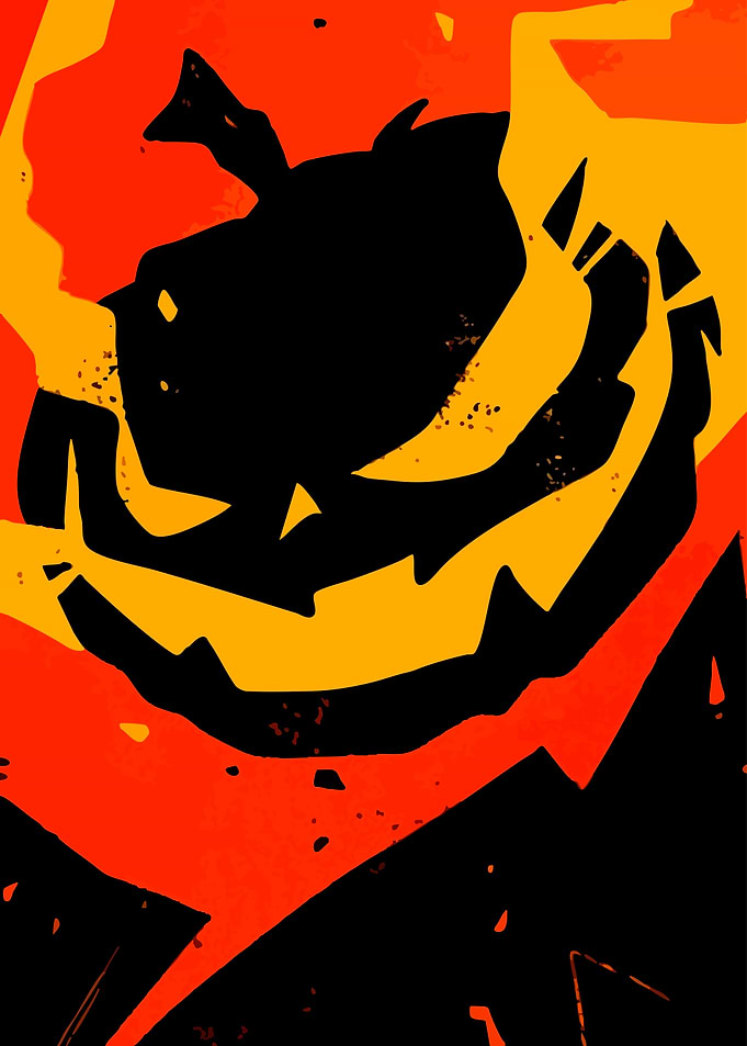 Stylized Jack-o'-lantern Halloween Graphic
