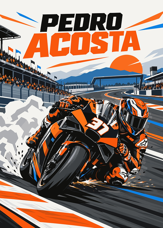 Pedro Acosta MotoGP Racing Poster