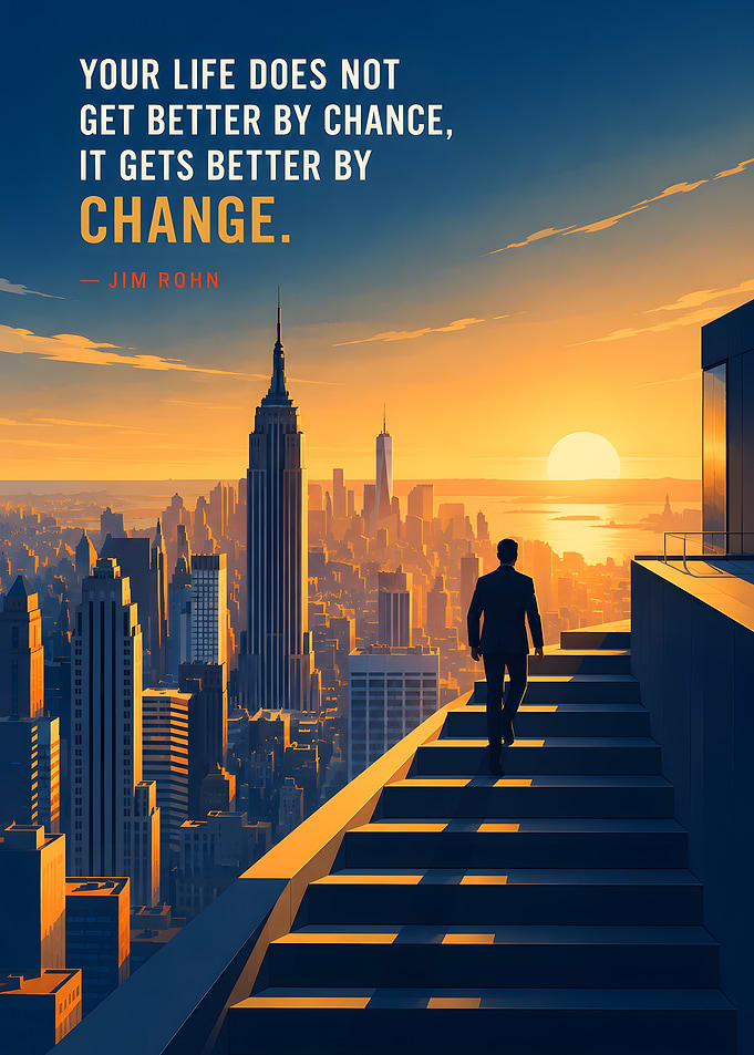 Inspirational Quote Poster with Cityscape