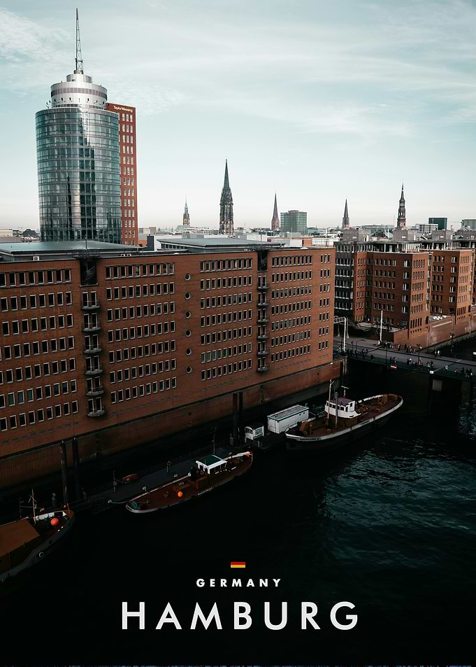 Hamburg Germany Cityscape Waterfront View