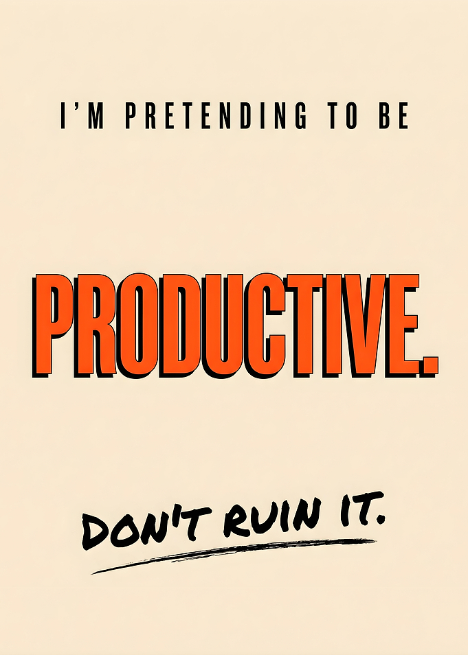Pretending To Be Productive Funny Office Art
