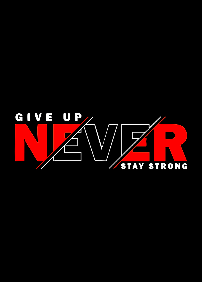 Never Give Up Motivational Typography